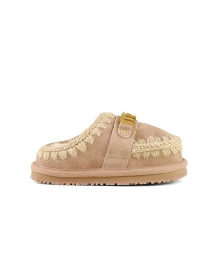 mou Kids slipper suede letter logo<BR/> 