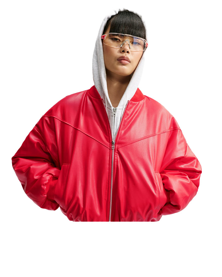 nike tf pleather bomber jkt 