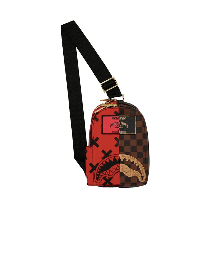 sprayground REVERSE HALF SPLIT BACKPACK SLING 