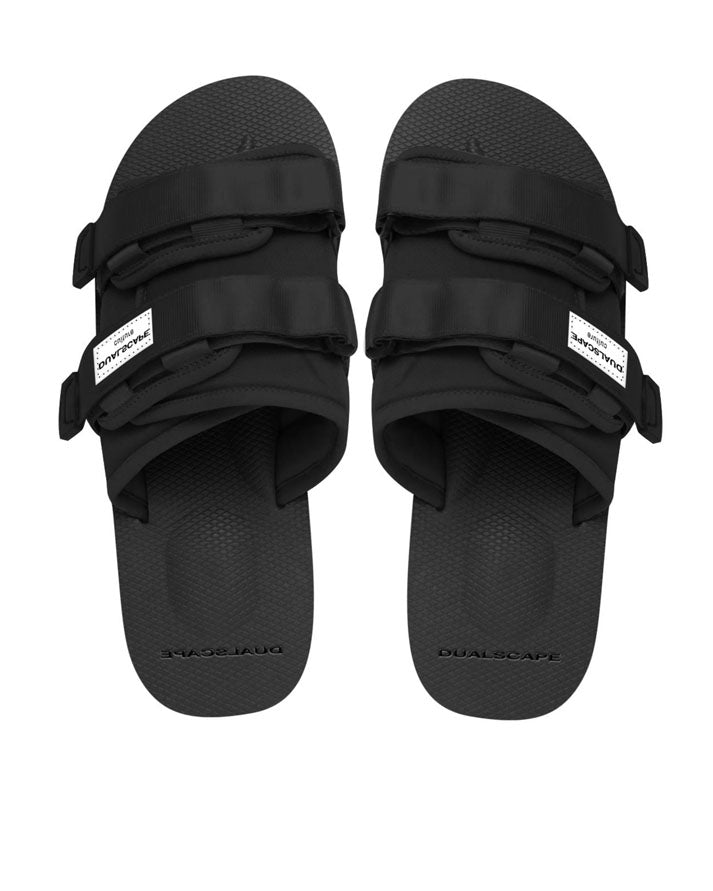dualscape slippers with band total black 