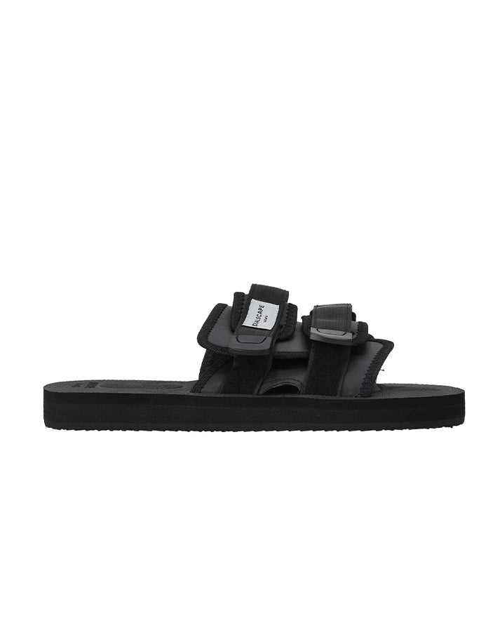 dualscape slippers with band total black 
