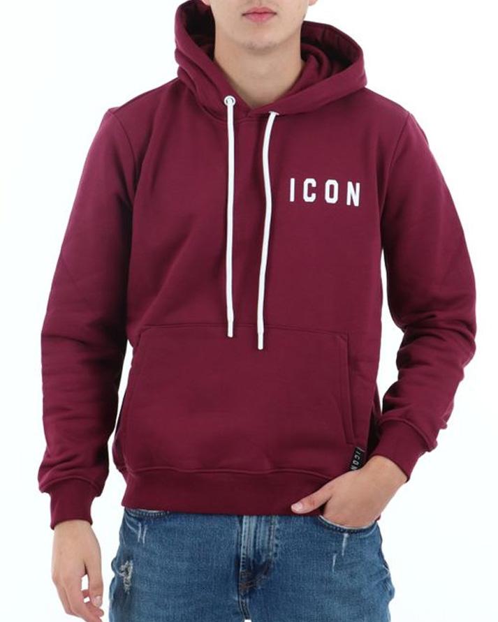 Icon Felpa Uomo Bordeaux. ICUF2W6F008BORDEAUX ICON