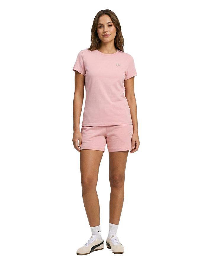 puma set completo ess elevated tee+shorts donna 