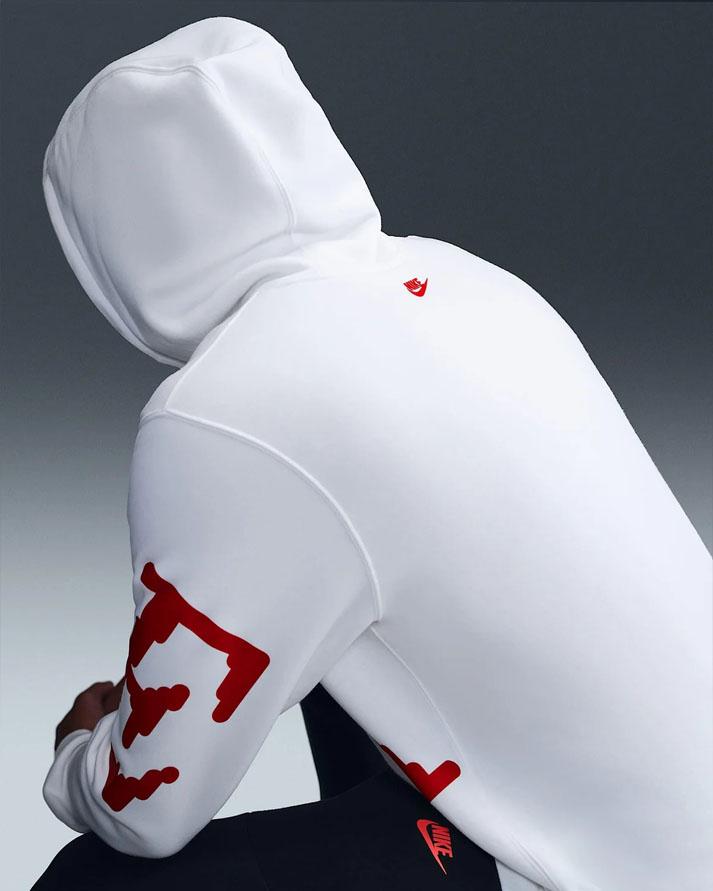 Nike Felpa Sportswear Bianco Rosso Uomo IH4258100 NIKE