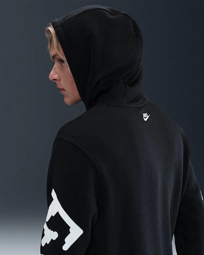 Nike Felpa Sportswear Nero Bianco Uomo IH4258010 NIKE