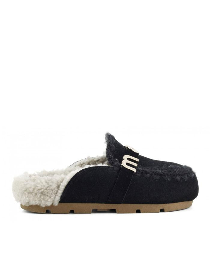 Mou Slide Big Letter Logo Nero FW431000ABKBK MOU