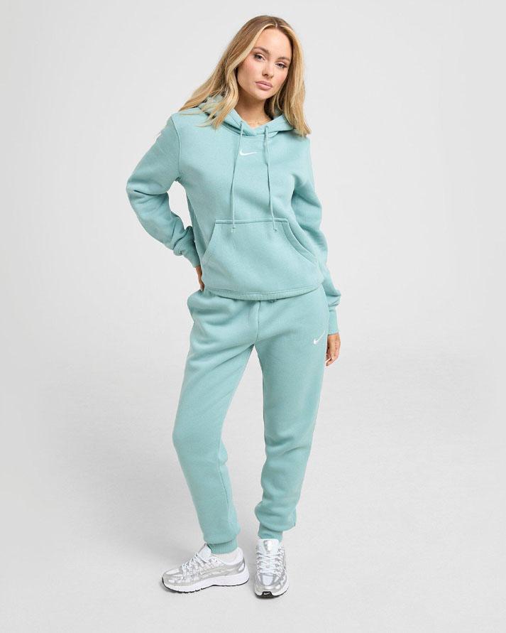 Nike Tuta Completa Donna Felpata Verde Acqua HF6839017 NIKE