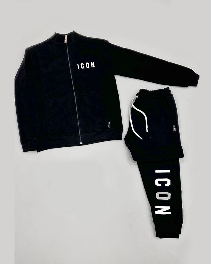 ICON Tuta Completa Uomo Zip Basic Nero ICUF2W6F009NERO ICON