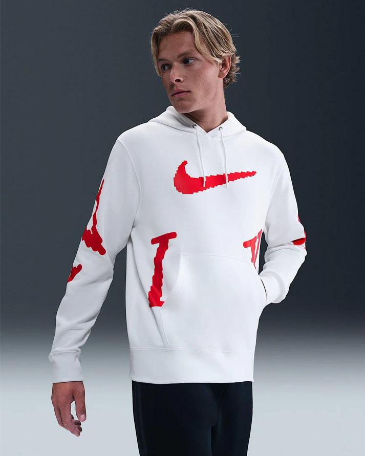 Nike Felpa Sportswear Bianco Rosso Uomo IH4258100 NIKE