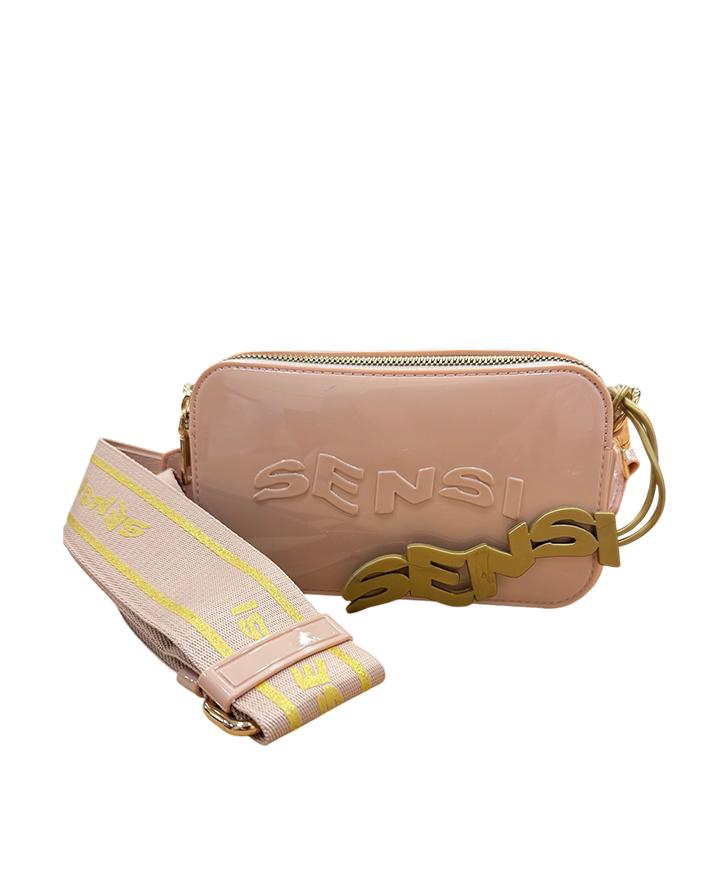 sensi pochette capri bag cipria vernice 