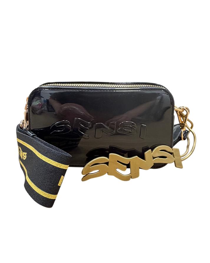 sensi pochette capri bag nero vernice 