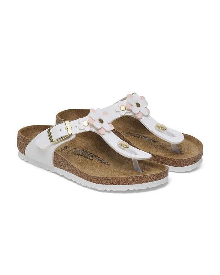 Birkenstock Infradito Gizeh Flowers Kids white 