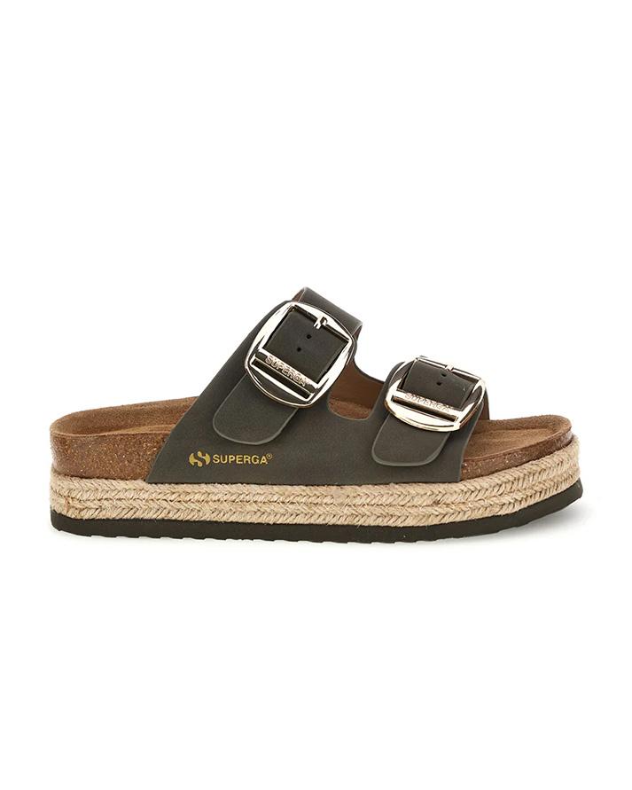 superga sandalo platform verde 