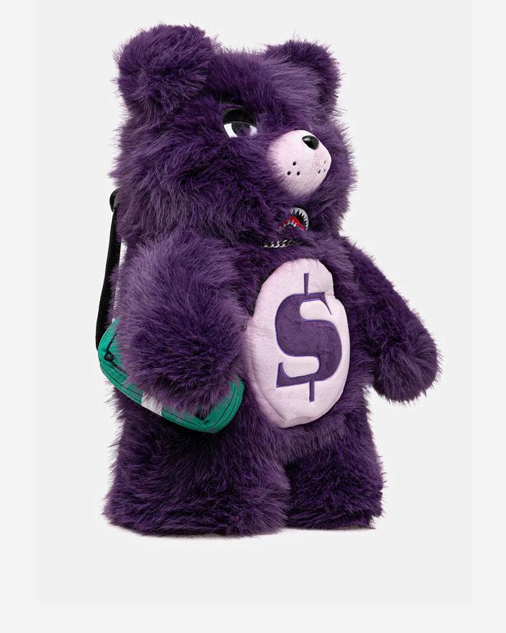 SPRAYGROUND FUR CRAY PURP MONEYBEAR BACKPACK 