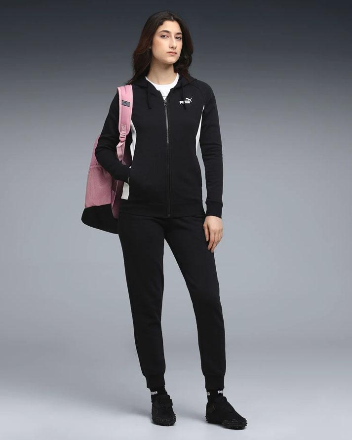 Puma Tuta Completa Donna Zip Nero Bianca 69073801 PUMA