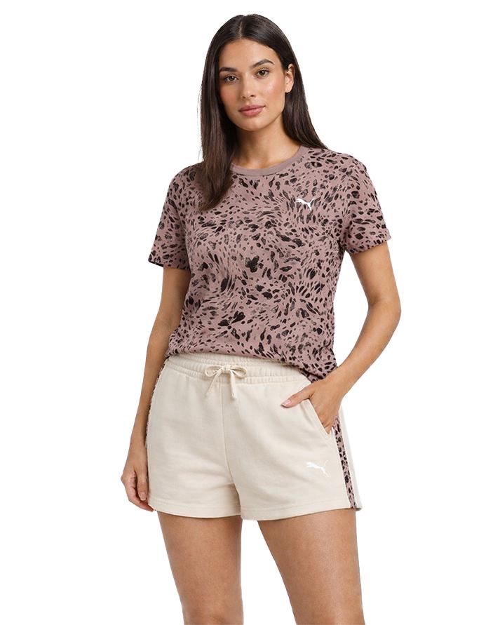 puma set completo ess graphics aop tee+shorts donna 