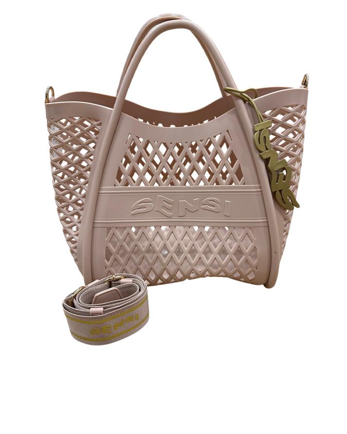 sensi borsa flamingo bag cipria 