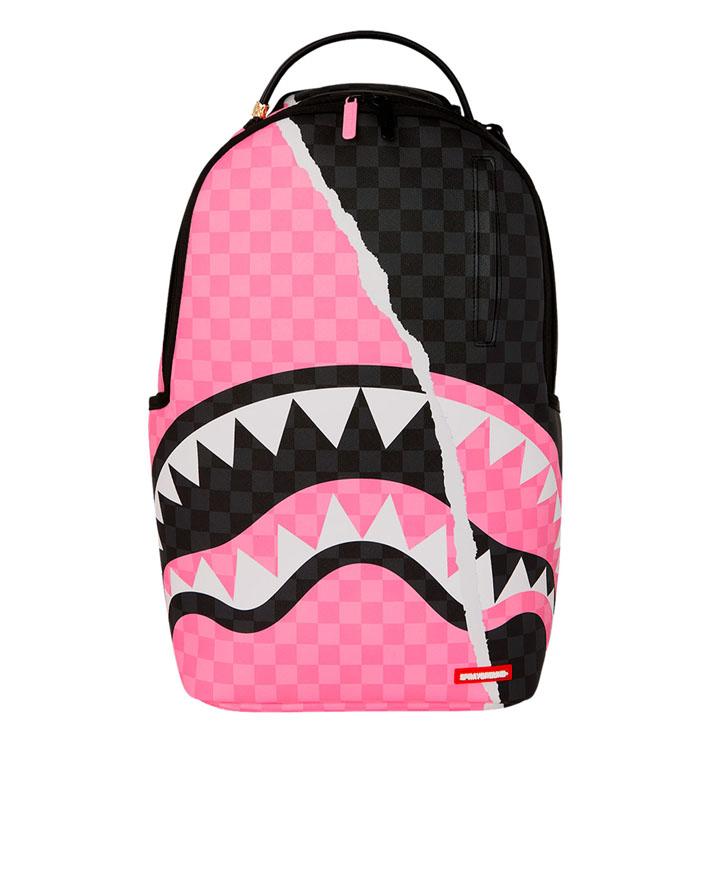 Sprayground Pink And Black Tear Sip Backpack 