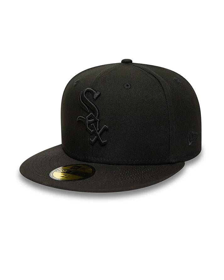 new era mlb bob 59fifty white sox total black 