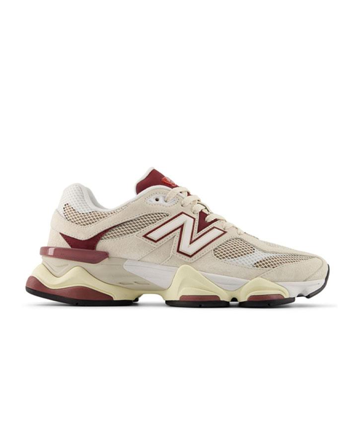 New Balance 9060 Panna Linen Burgundy uomo 